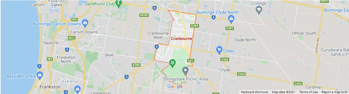 Cranbourne map area